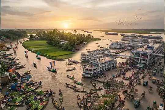 Video production in Barisal river city