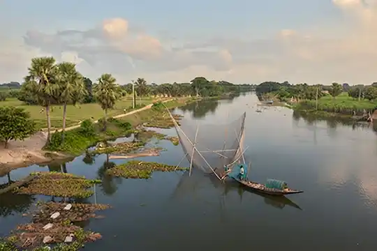 Video production in Gopalganj on the Madhumati River